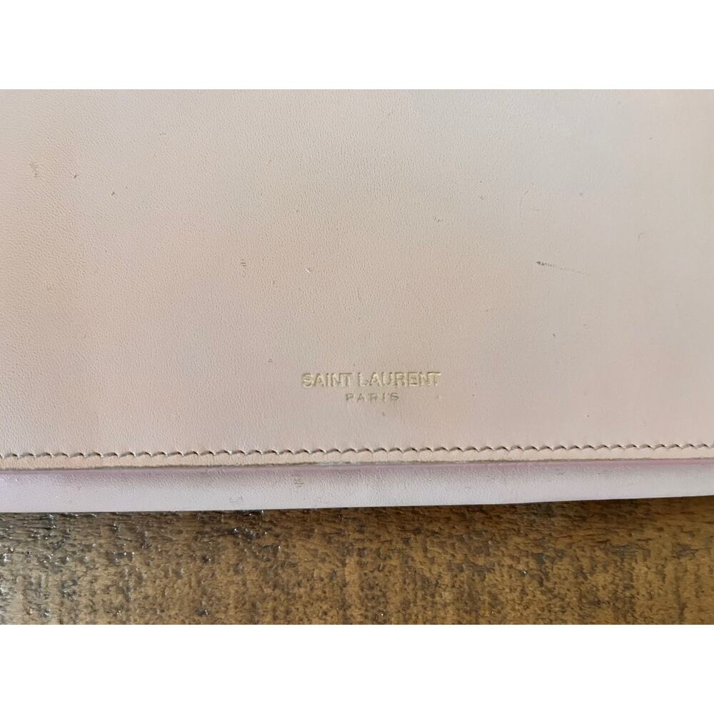 SAINT LAURENT YSL Leather Long BI-FOLD Wallet in Blush Pink - Picture 3 of 13
